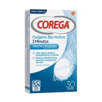 COREGA Oxígeno Bio-Activo 3 Minutos 30 Tabletas limpiadoras